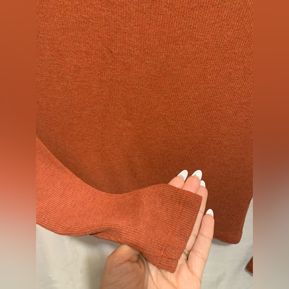 LNA Luan Ribbed Top In Cinnabar - Picture 5 of 7